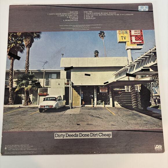 AC/DC Dirty Deeds Done Dirt Cheap 1976 Atlantic Records SD 16033 Vinyl LP - Picture 7 of 10